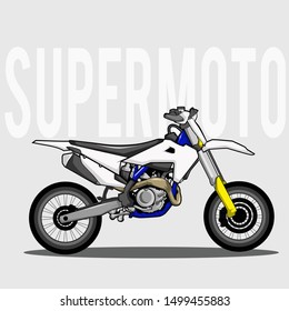 SUPERMOTO WHITE BLUE ILLUSTRATION TEMPLATE