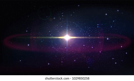 Supernova, explosion in space, bright star