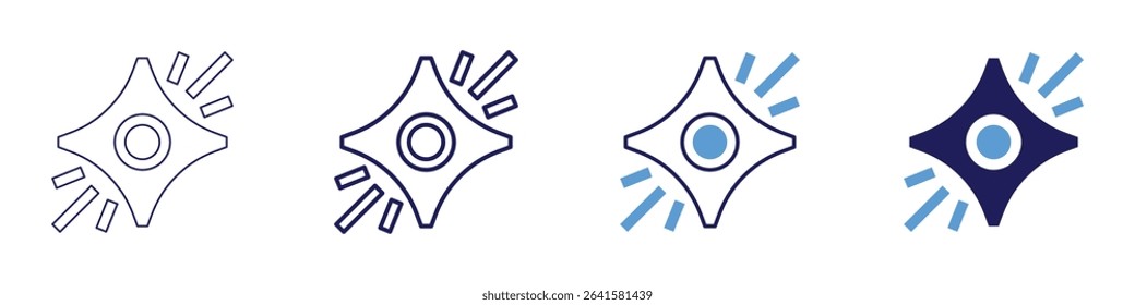 Supernova icon in 4 different styles. Thin Line, Line, Bold Line, Duotone. Duotone style. Editable stroke.