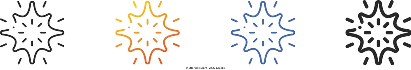 supernova icon.Thin Linear, Gradient, Blue Stroke and bold Style Design Isolated On White Background