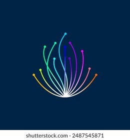 supernova line colorful logo icon. connection line spreads