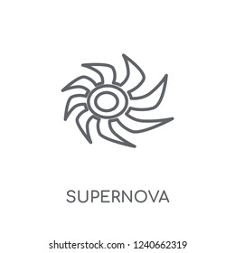 Supernova linear icon. Modern outline Supernova logo concept on white background from ASTRONOMY collection. Suitable for use on web apps, mobile apps and print media.