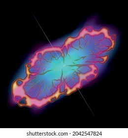 Supernova with pulsar, stellar explosion, vector illustration of space