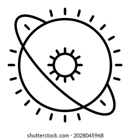 Supernova Vector Outline Icon Isolated On White Background
