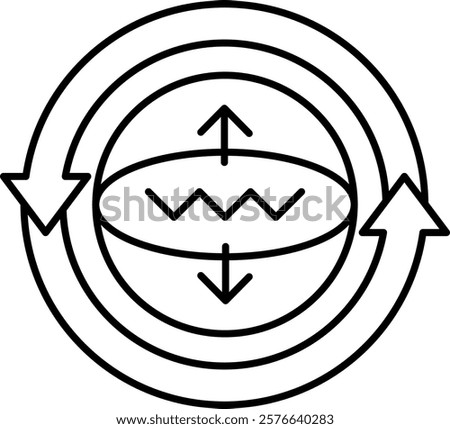 Superposition Icon - Line Style - Quantum Physics Theme