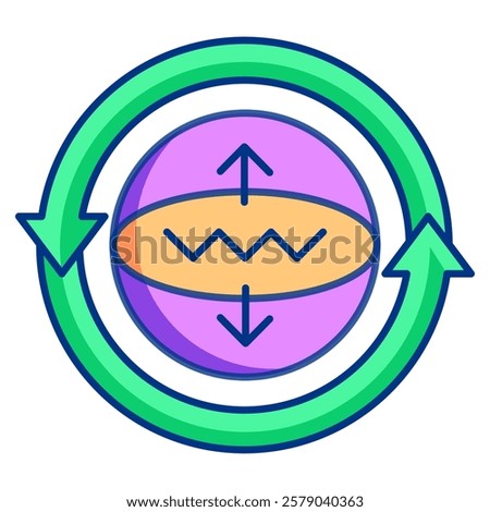 Superposition Icon - Lineal Color Style - Quantum Physics Theme