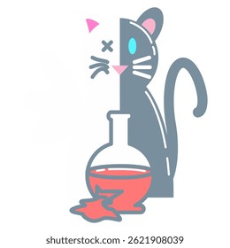 Ícone de superposição representado pelo gato de experiência de superposição Estilo plano.