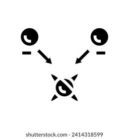 vector de icono de glifo de tecnología cuántica del estado de superposición. signo de tecnología cuántica del estado de superposición. ilustración de símbolo aislado