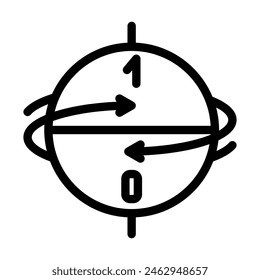 superposition state quantum technology line icon vector. superposition state quantum technology sign. isolated contour symbol black illustration