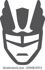 Superpower helmet symbol. Superhero mask black icon