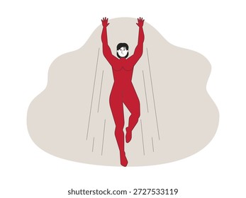 Super poderes heroína, desenho animado super-humano ilustração vetorial.
