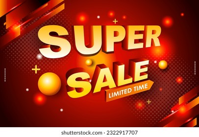 Plantilla SuperSale con concepto de color degradado