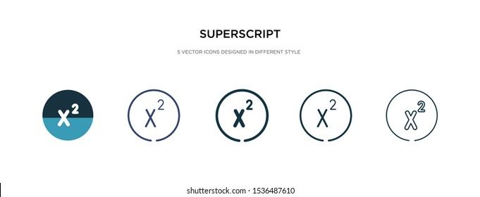 superscript icon in different style vector illustration. two colored and black superscript vector icons designed in filled, outline, line and stroke style can be used for web, mobile, ui