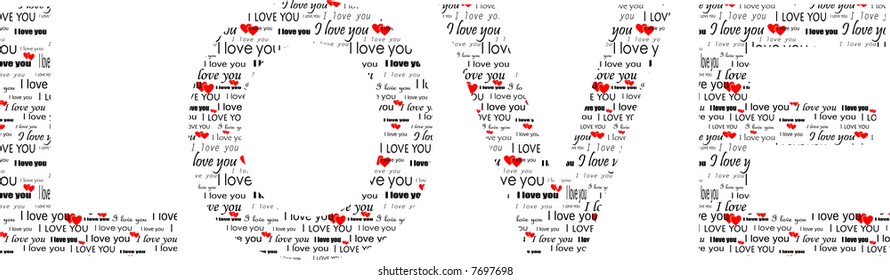 Superscription "love" with my own valentine swatch