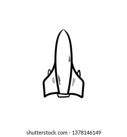 Supersonic airplane doodle vector 