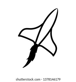 Supersonic airplane doodle vector 
