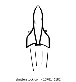 Supersonic airplane doodle vector 
