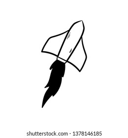 Supersonic airplane doodle vector 