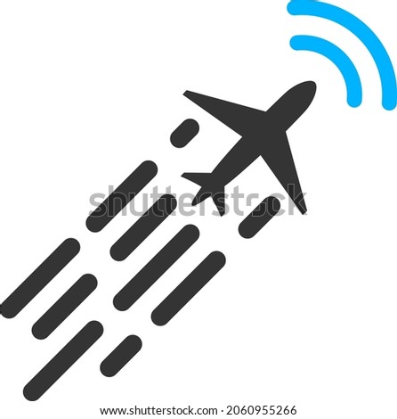 Supersonic Airplane Flight vector icon. A flat illustration design of Supersonic Airplane Flight icon on a white background.
