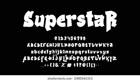 Superstar graffiti display font Best Alphabet Alphabet Brush Script Logotype Font lettering handwritten