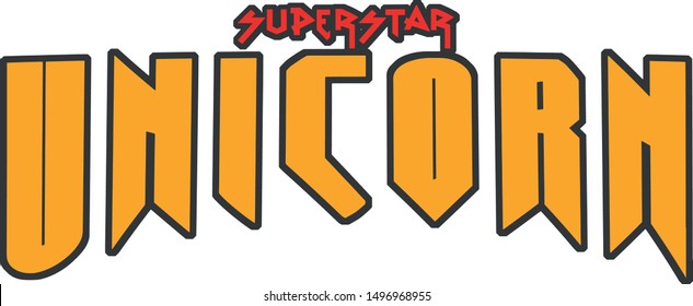 superstar unicorn slogan vector for t-shirt