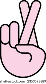 superstition finger cross hand approval Outline