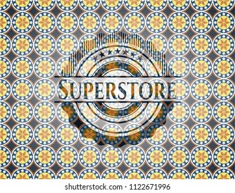 Superstore arabic emblem. Arabesque decoration.