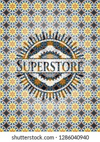 Superstore arabic style badge. Arabesque decoration.