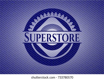 Superstore Emblem Denim High Quality Background Stock Vector (Royalty ...