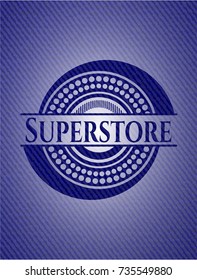 Superstore emblem with denim texture