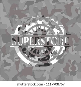 Superstore grey camouflaged emblem