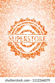 Superstore orange mosaic emblem with background