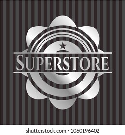 Superstore silvery shiny emblem