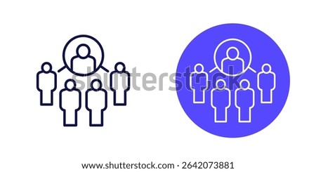 supervise line icons, coordinating people, coordinator pictogram