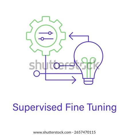 Supervised Fine Tuning Icon – AI Training, LLM Optimization, Data Annotation, Machine Learning, Model Update