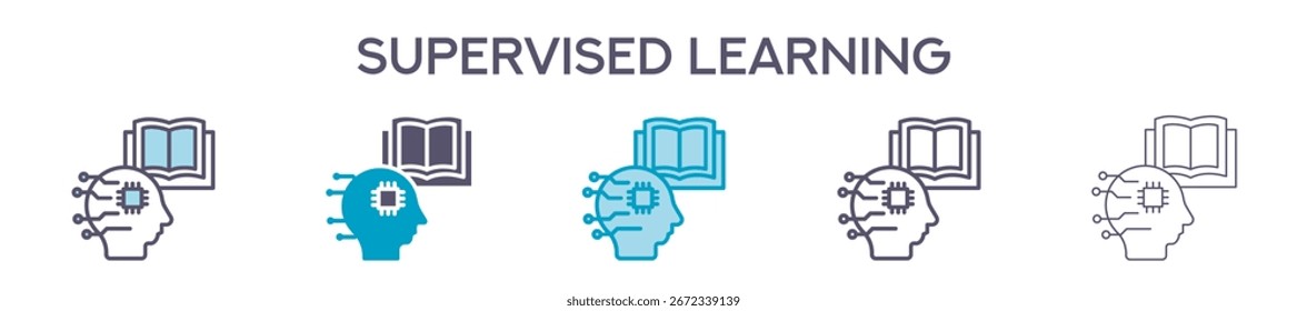 Pacote De Ícones De Aprendizagem Supervisionado Para Design Gráfico - Vários Estilos