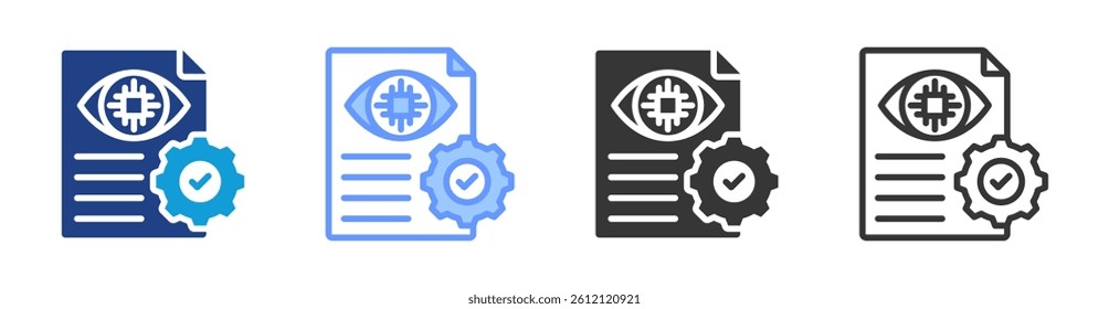 Supervised Learning icon set multiple style collection