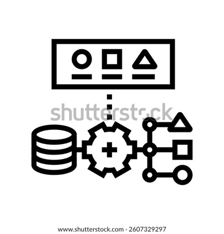 supervised learning machine line icon vector. supervised learning machine sign. isolated contour symbol black illustration