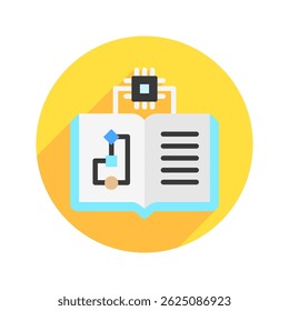 Supervised Learning rounded color, mini illustration icon. use for modern concept, print, UI, UX kit, web and app development. Vector EPS 10, related to artificial intelligence, technology theme
