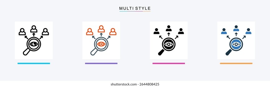 Supervised multiple icon style vector illustration