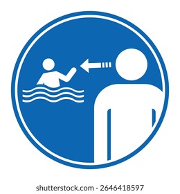 Supervising children warning sign. Children must be accompanied by an adult at all time sign with blue background