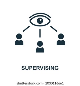 Supervising flat icon. Colored sign from leadership collection. Creative Supervising icon illustration for web design, infographics and more