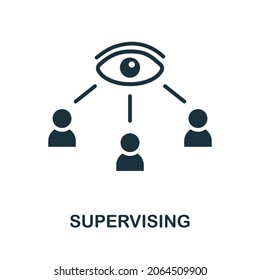 Supervising icon. Monochrome simple element from leadership collection. Creative Supervising icon for web design, templates, infographics and more
