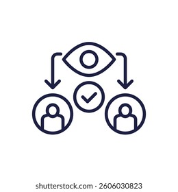 supervision icon with an eye, line vector