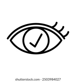 Supervisor aprueba diseño de Vector de línea de icono de control de calidad en estilo de moda