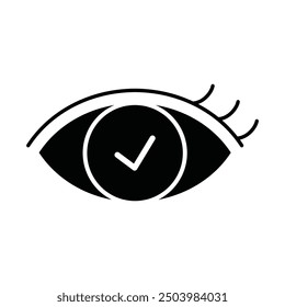 Supervisor aprueba el diseño de Vector sólido del icono del control de calidad en estilo de moda