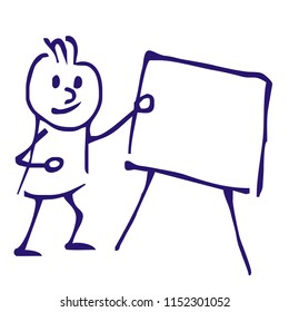 supervisor and blackboard, funny vector icon