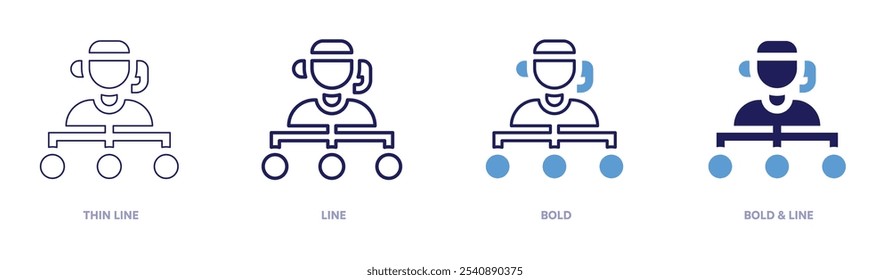 Supervisor icon in 4 different styles. Thin Line, Line, Bold, and Bold Line. Duotone style. Editable stroke.
