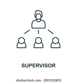 Supervisor icon. Line element from company management collection. Linear Supervisor icon sign for web design, infographics and more.