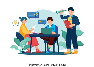Supervisor Illustration concept on white background